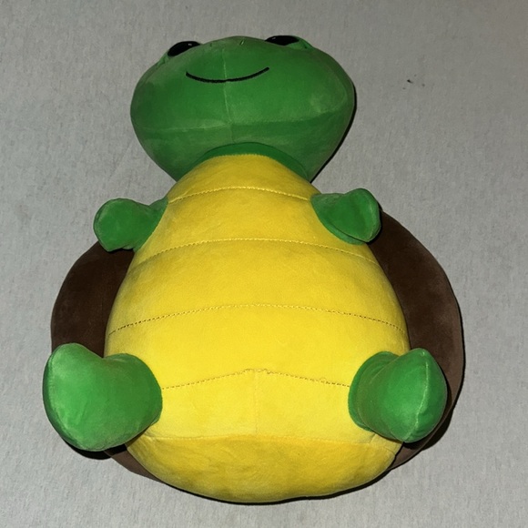 Vintage Collectible Green and Brown Turtle Plush Toy.